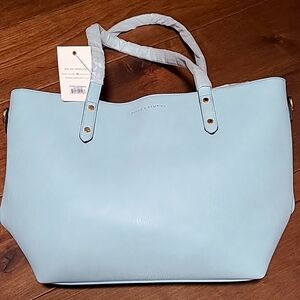 Poppy and Peonies Go Getter Tote Baby Blue
